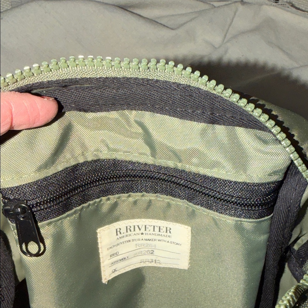 R. Riveter Olive Green BackPack Bag with Organizer Pocket - Picture 9 of 13